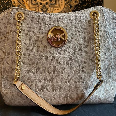 michael kors gold with logo bag|Michael Kors logo handbags.